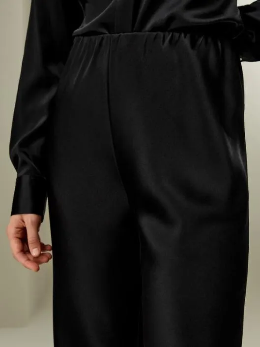 32MM DoubleFaced Silk Charmeuse Bias Cut Pants Women Lilysilk Essentials