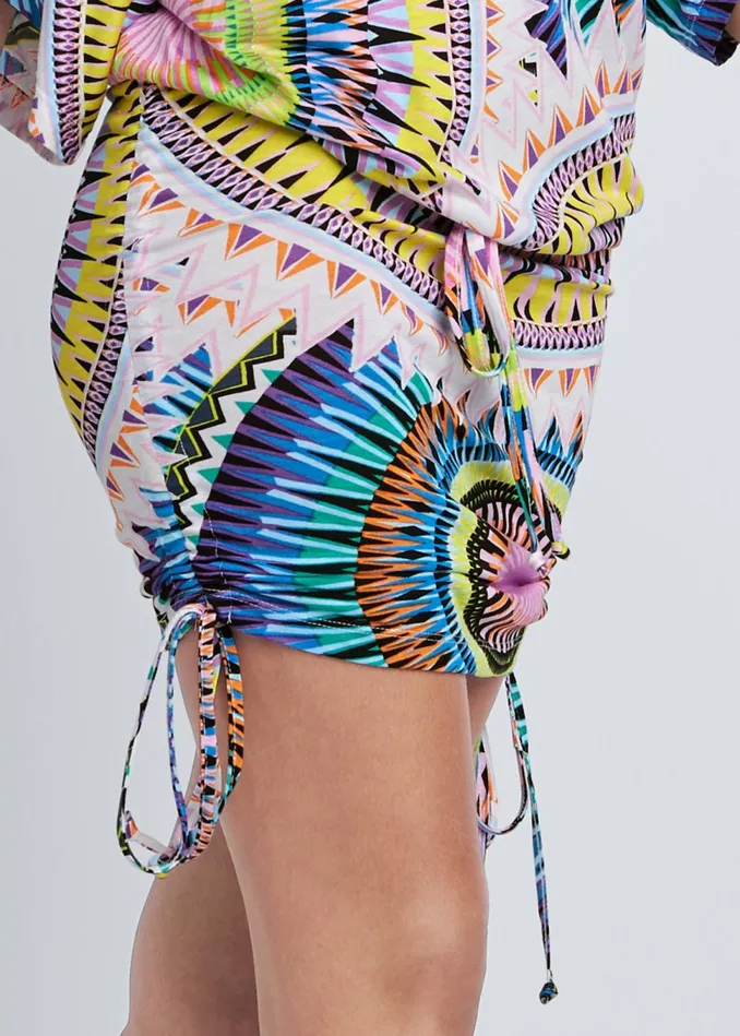 ABSTRACT CONVERTIBLE DRESS White Multi Women VENUS Sundresses