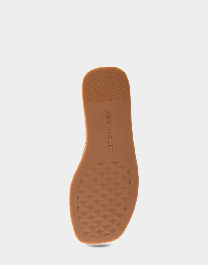 Aerosoles Comfortable Women039s Adjustable Quarter Strap Sandal In Tan Leather Tan Leather Women Flats
