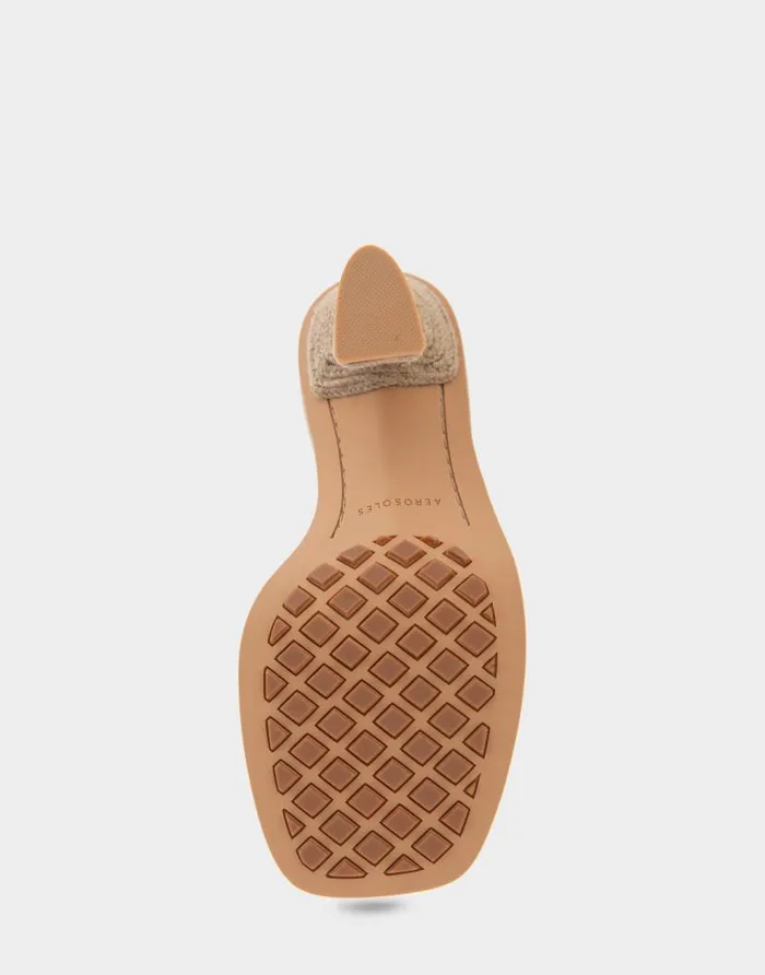 Aerosoles Comfortable Women039s Ankle Strap Sculpted Heel Sandal In Tan Leather Tan Leather Women Clogs and Mules
