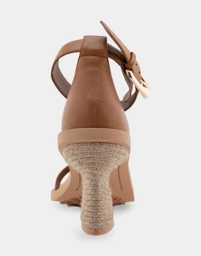 Aerosoles Comfortable Women039s Ankle Strap Sculpted Heel Sandal In Tan Leather Tan Leather Women Clogs and Mules