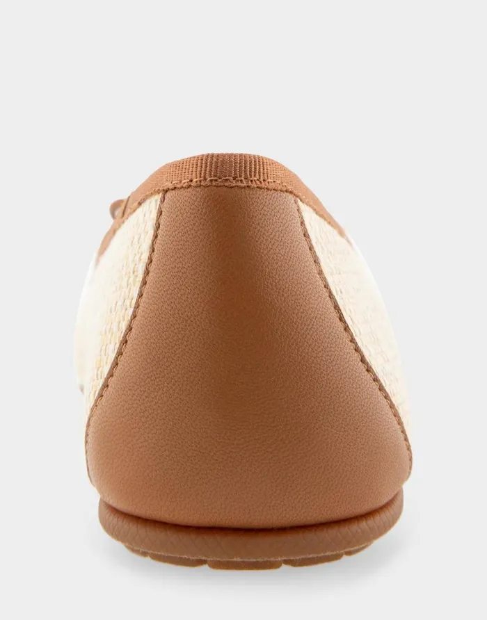 Aerosoles Comfortable Women039s Ballet Flat In Natural Raffia Combo Raffia Fabric Natural Raffia Women Ballet