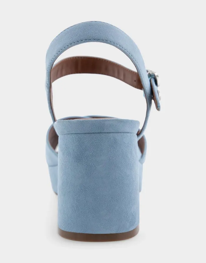 Aerosoles Comfortable Women039s Crisscross Platform Sandal In Dusty Blue Suede Dusty Blue Suede Women Platforms