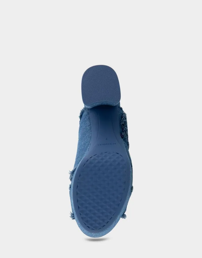 Aerosoles Comfortable Women039s Crisscross Platform Slide Sandal In Denim Fabric Denim Fabric Denim Fabric Women Platforms
