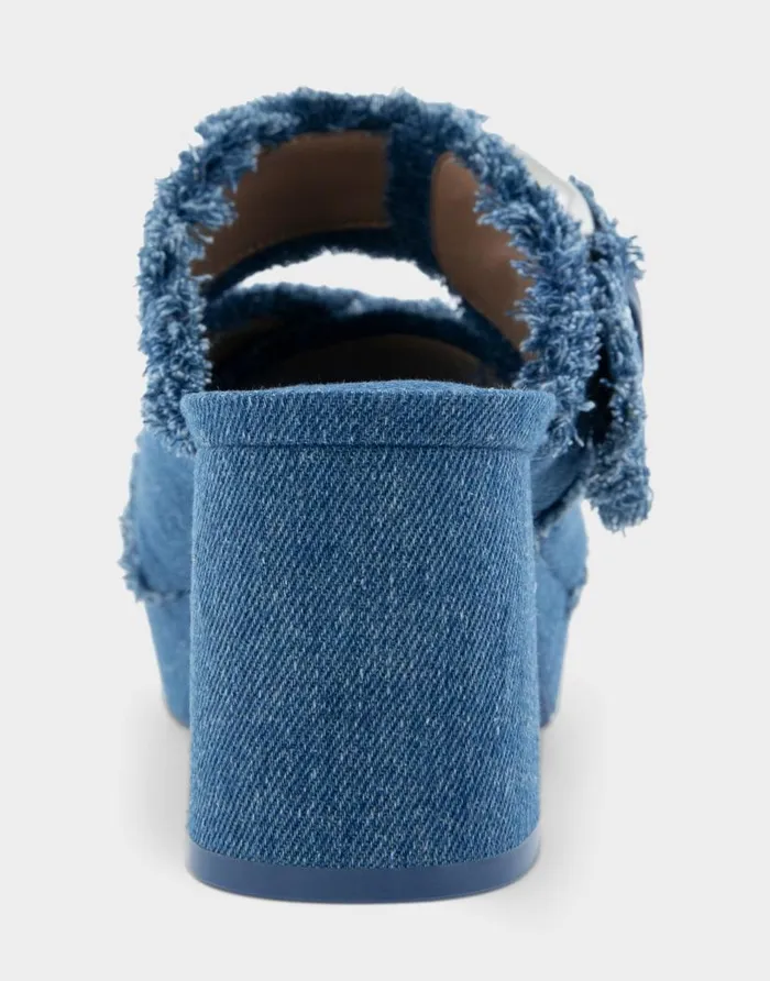 Aerosoles Comfortable Women039s Crisscross Platform Slide Sandal In Denim Fabric Denim Fabric Denim Fabric Women Platforms