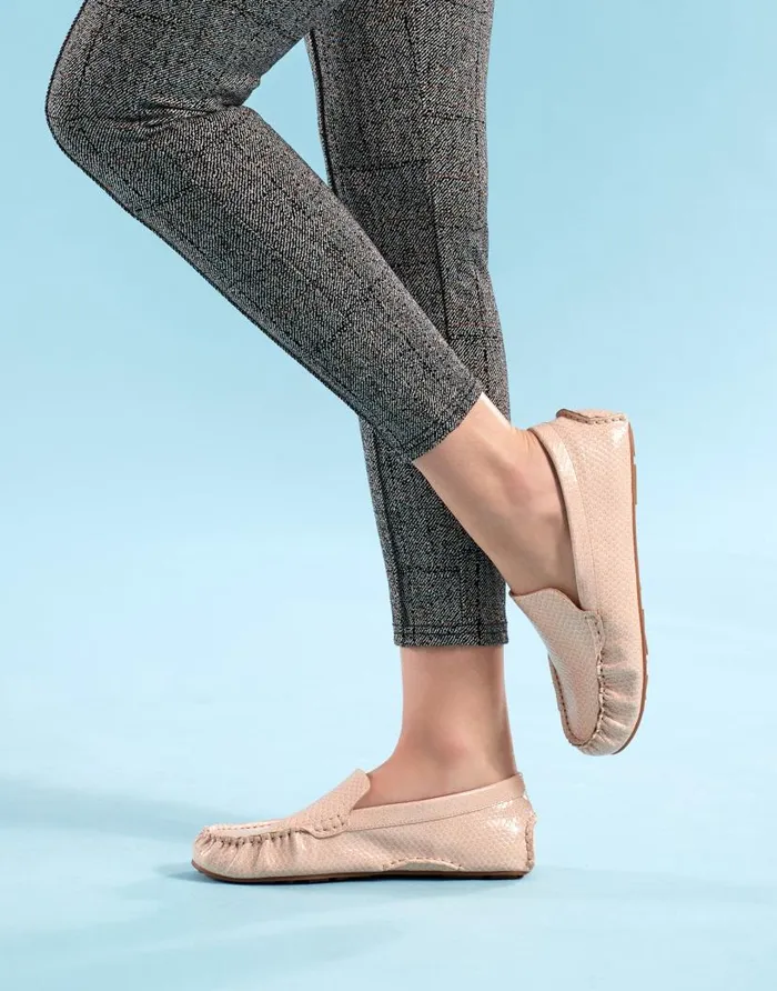 Aerosoles Comfortable Women039s Driver In Cipria Snake Faux Leather Cipria Snake Faux Leather Women Wide Width Flats