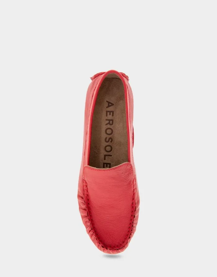 Aerosoles Comfortable Women039s Driver In Racing Red Leather Racing Red Leather Women Clogs and Mules