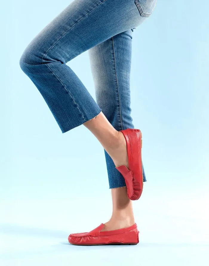 Aerosoles Comfortable Women039s Driver In Racing Red Leather Racing Red Leather Women Clogs and Mules