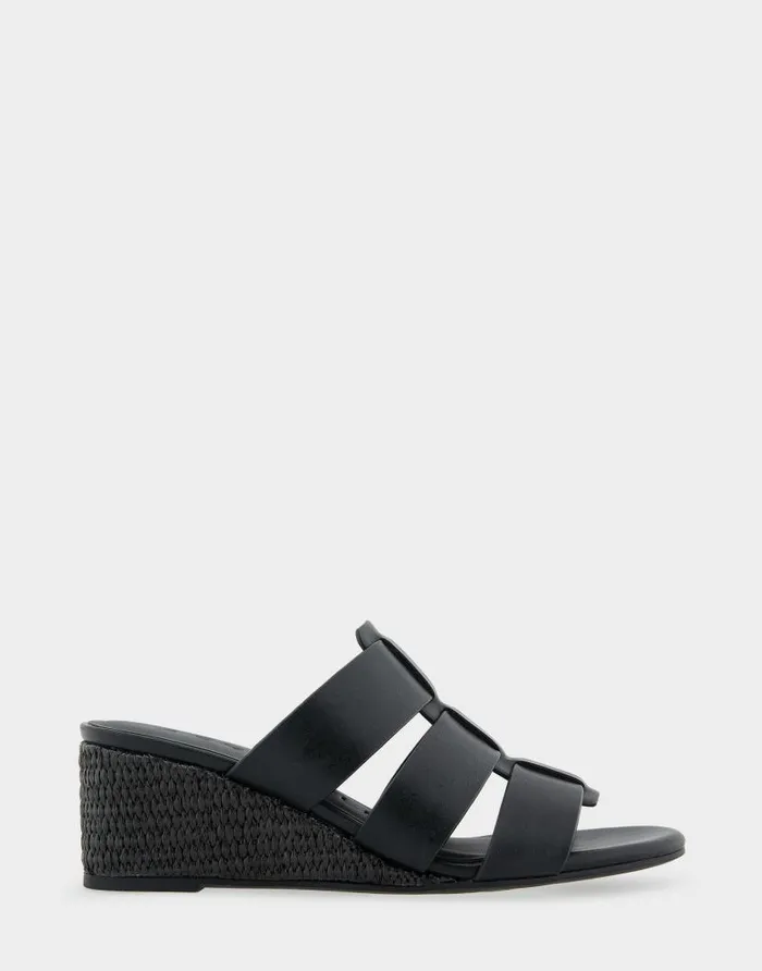 Aerosoles Comfortable Women039s Fisherman Mid Wedge Slide In Black Faux Leather Black Faux Leather Women Wedges Aerosoles Comfortable Women039s Fisherman Mid Wedge Slide In Black Faux Leather Black Faux Leather Women Wedges