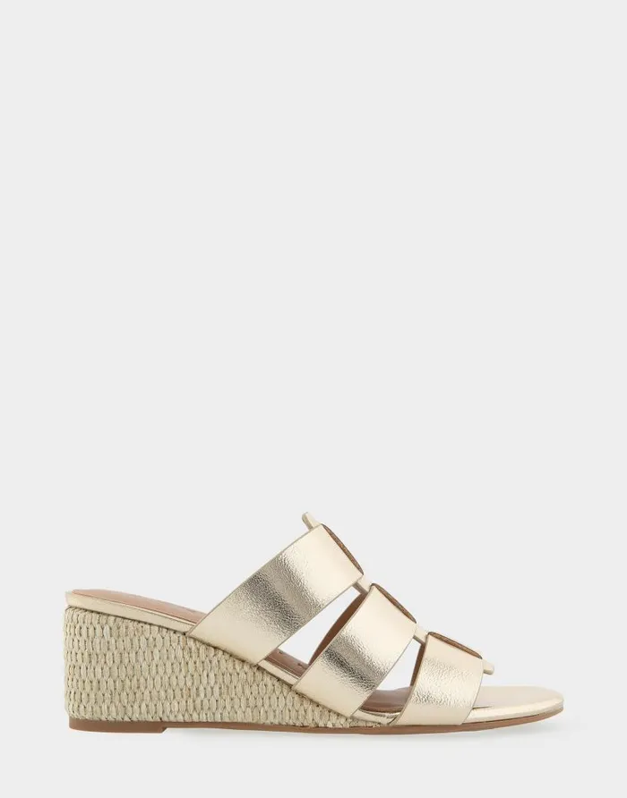 Aerosoles Comfortable Women039s Fisherman Mid Wedge Slide In Soft Gold Faux Leather Soft Gold Faux Leather Women Wedges Aerosoles Comfortable Women039s Fisherman Mid Wedge Slide In Soft Gold Faux Leather Soft Gold Faux Leather Women Wedges