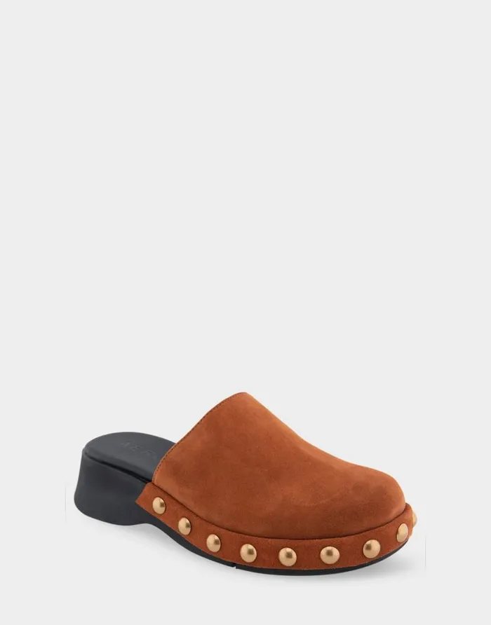Aerosoles Comfortable Women039s Grommet Detail Clog In Gingerbread Suede Gingerbread Suede Women Clogs and Mules