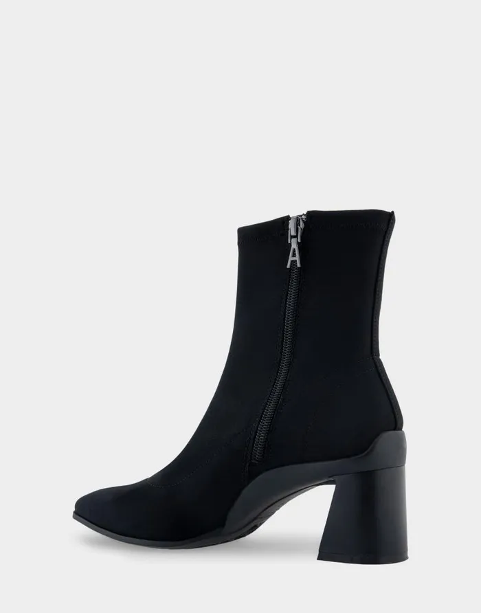 Aerosoles Comfortable Women039s Heeled Ankle Boot In Black Stretch Gabardine Fabric Black Stretch Gabardine Fabric Women Heeled Boots
