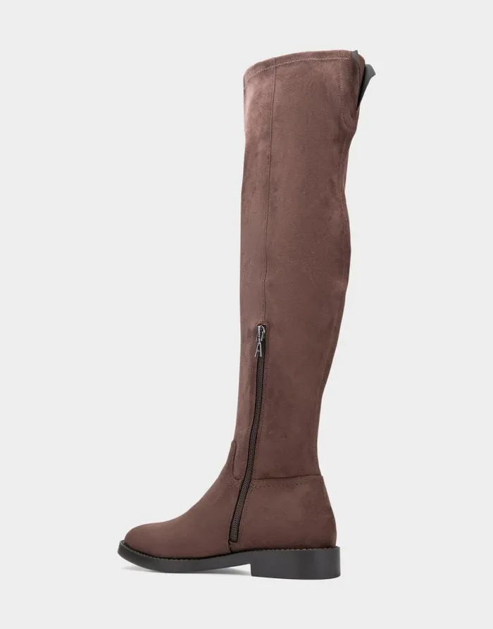 Aerosoles Comfortable Women039s Heeled Over The Knee Boot In Brown Faux Suede Java Faux Suede Women Over The Knee Boots