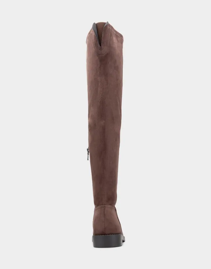 Aerosoles Comfortable Women039s Heeled Over The Knee Boot In Brown Faux Suede Java Faux Suede Women Over The Knee Boots