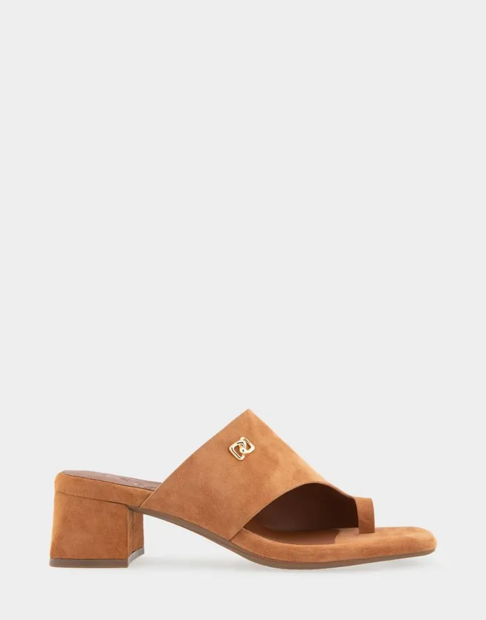 Aerosoles Comfortable Women039s Hooded Toe Ring Block Heel Slide Sandal In Tan Suede Tan Suede Women Clogs and Mules Aerosoles Comfortable Women039s Hooded Toe Ring Block Heel Slide Sandal In Tan Suede Tan Suede Women Clogs and Mules