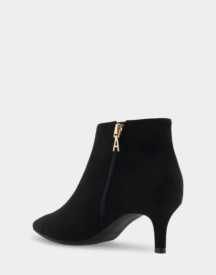 Aerosoles Comfortable Women039s Kitten Heel Ankle Boot In Black Faux Suede Black Faux Suede Women Ankle Boots