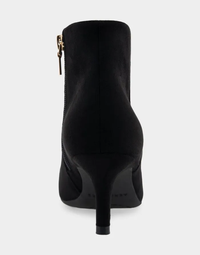 Aerosoles Comfortable Women039s Kitten Heel Ankle Boot In Black Faux Suede Black Faux Suede Women Ankle Boots
