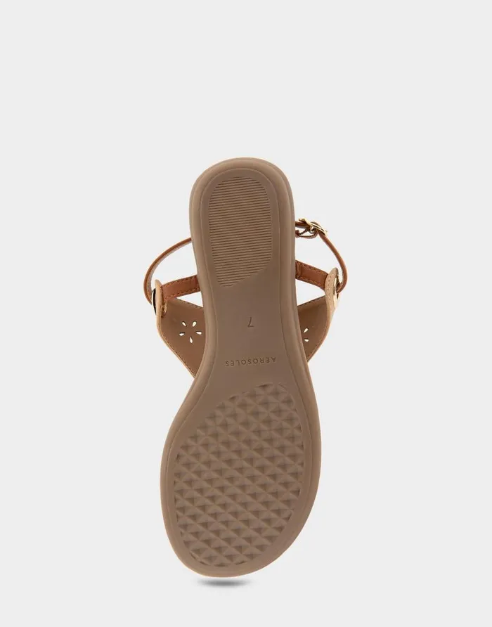 Aerosoles Comfortable Women039s Laser Cut Slingback Thong Sandal In Doe Faux Leather Faux Suede Doe Faux Leather Women Clogs and Mules