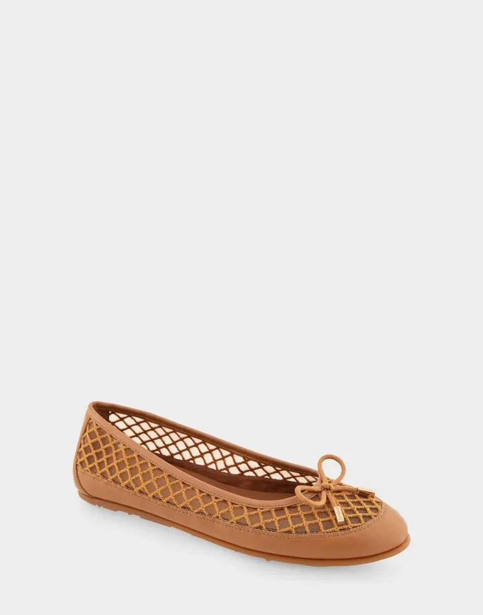 Aerosoles Comfortable Women039s Mesh Knit Ballet Flat In Tan Mesh Combo Mesh Fabric Tan Mesh Combo Women Ballet