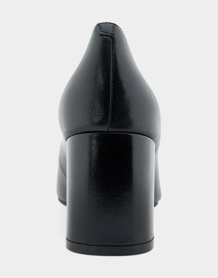 Aerosoles Comfortable Women039s Midheel Pump In Black Leather Black Leather Women Pumps