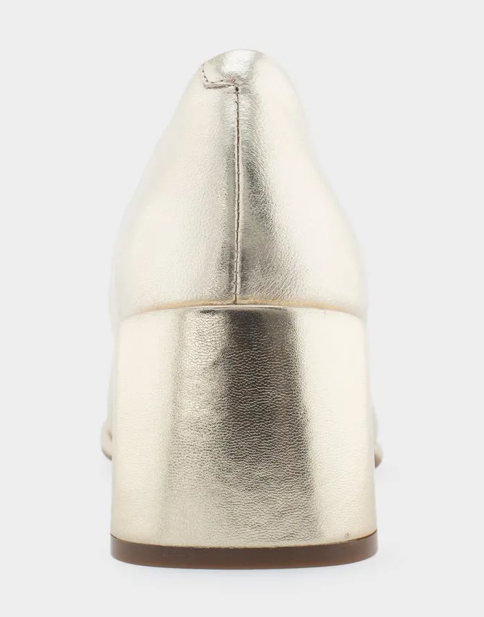 Aerosoles Comfortable Women039s Mid Heel Pump In Gold Genuine Leather Soft Gold Genuine Leather Women Pumps