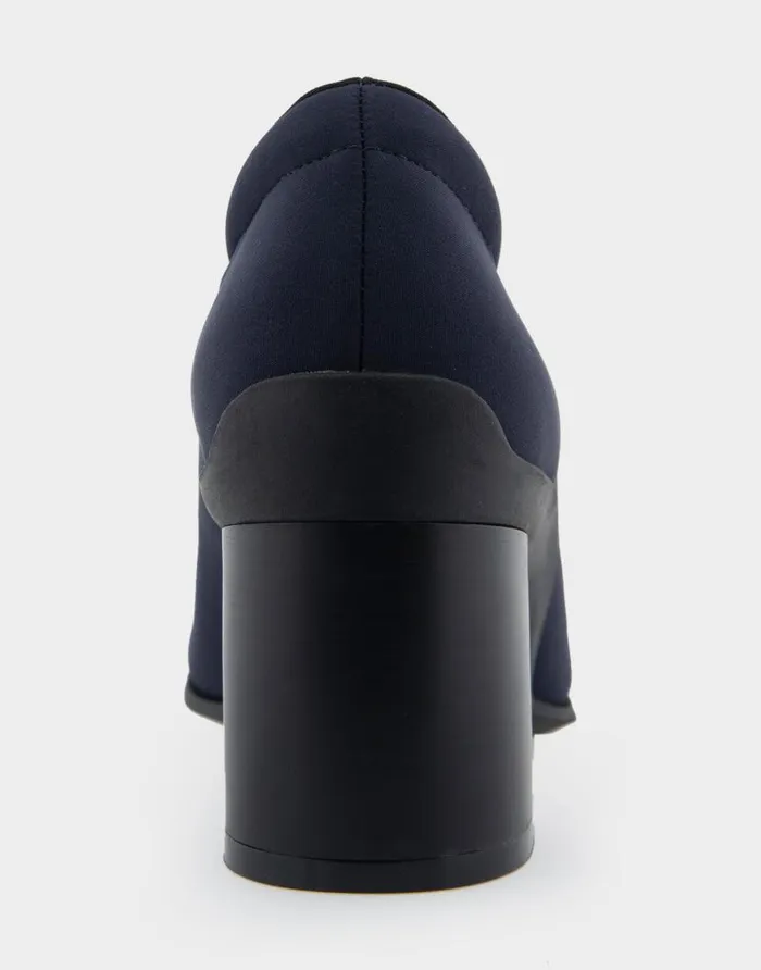 Aerosoles Comfortable Women039s Mid Heel Pump In Navy Stretch Gabardine Fabric Navy Stretch Gabardine Fabric Women Pumps