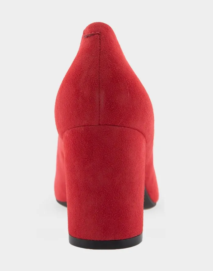 Aerosoles Comfortable Women039s Mid Heel Pump In Red Genuine Suede Red Genuine Suede Women Pumps