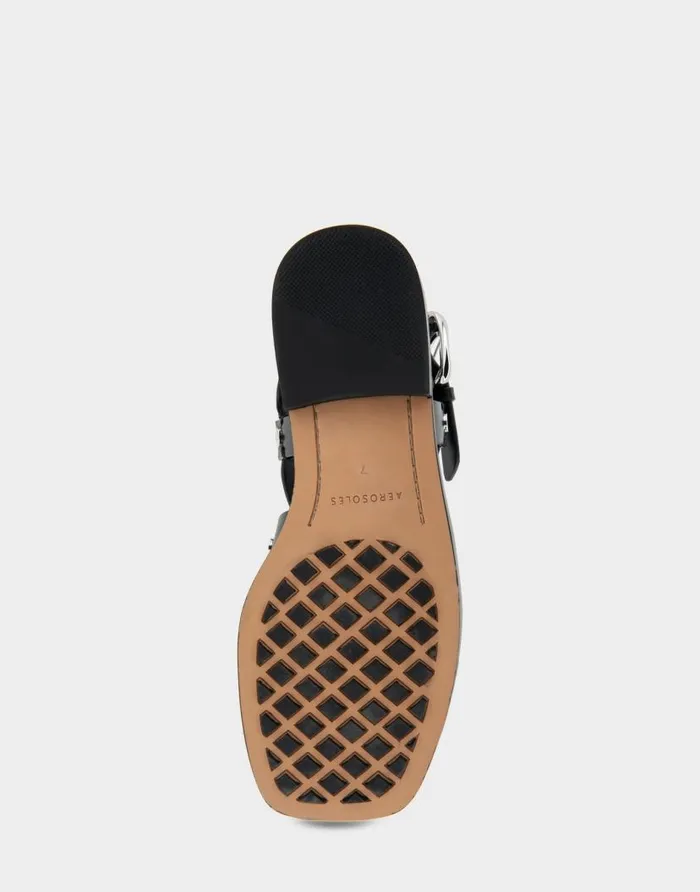 Aerosoles Comfortable Women039s Multi Strap Flat Sandal In Black Leather Black Leather Women Flats
