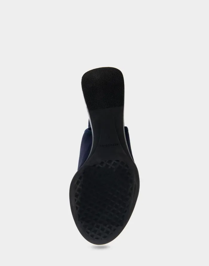 Aerosoles Comfortable Women039s Open Toe Stretch Wedge Shootie In Navy Stretch Gabardine Fabric Navy Stretch Gabardine Fabric Women Dress