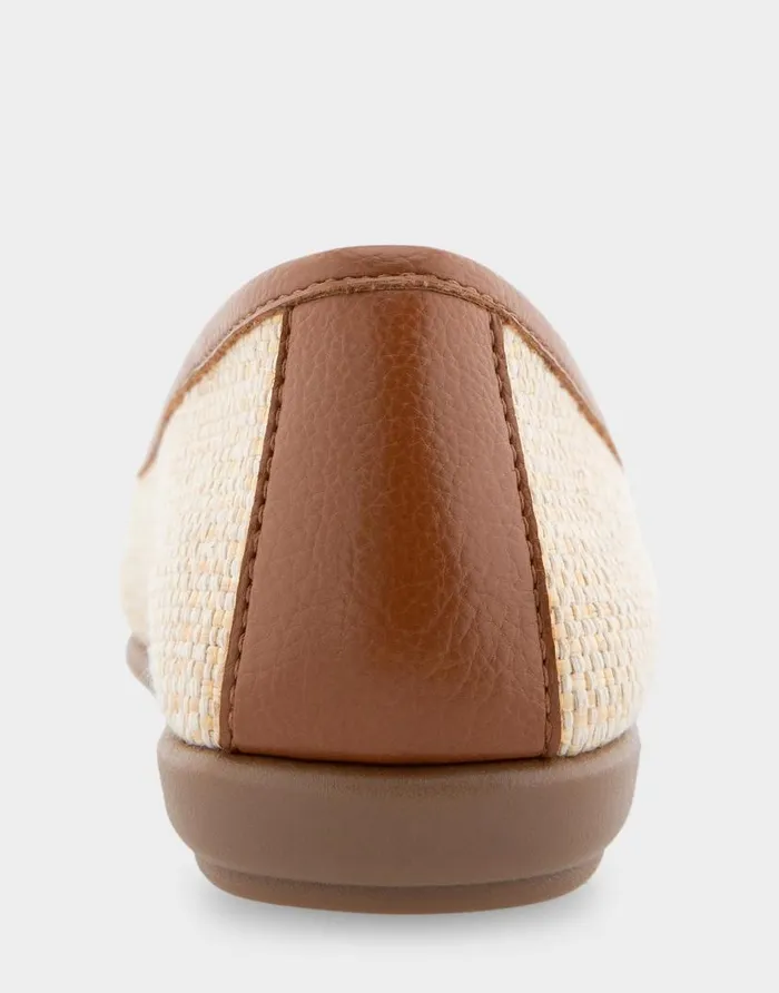 Aerosoles Comfortable Women039s Ornamented Flat In Natural Raffia Combo Raffia Fabric Natural Raffia Combo Women Wide Width Flats