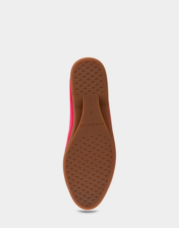 Aerosoles Comfortable Women039s Ornamented Flat In Virtual Pink Leather Virtual Pink Leather Women Wide Width Flats