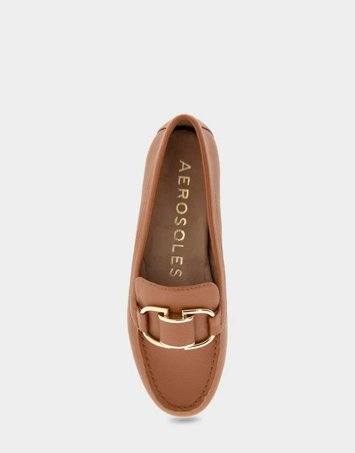 Aerosoles Comfortable Women039s Ornamented Loafer In Tan Faux Leather Tan Faux Leather Women Loafers