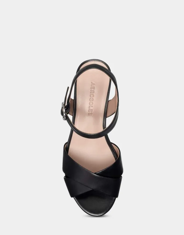 Aerosoles Comfortable Women039s Sandal In Black Genuine Leather Black Leather Women Dress