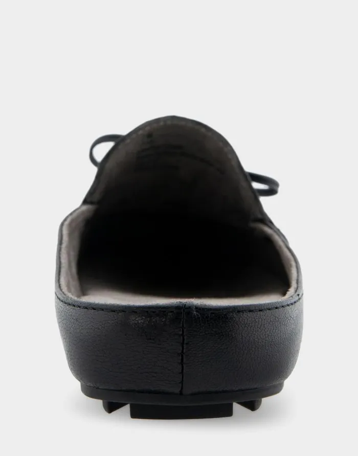 Aerosoles Comfortable Women039s Slip On Driver In Black Leather Black Leather Women Clogs and Mules