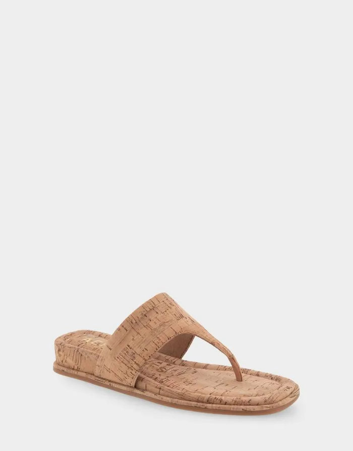 Aerosoles Comfortable Women039s Thong Mini Wedge Sandal In Cork Cork Cork Women Wedges