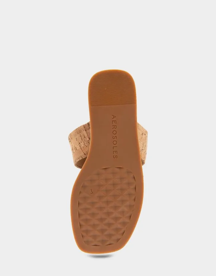 Aerosoles Comfortable Women039s Thong Mini Wedge Sandal In Cork Cork Cork Women Wedges