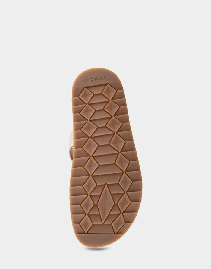 Aerosoles Comfortable Women039s Three Band Footbed Sandal In Rose Gold Leather Rose Gold Multi Leather Women Flats