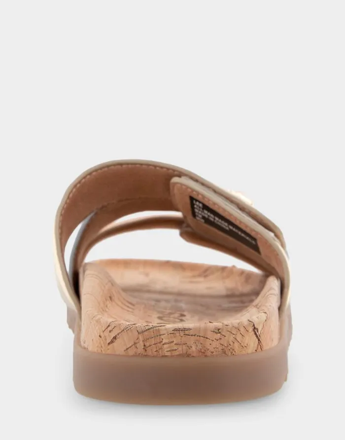 Aerosoles Comfortable Women039s Three Band Footbed Sandal In Rose Gold Leather Rose Gold Multi Leather Women Flats