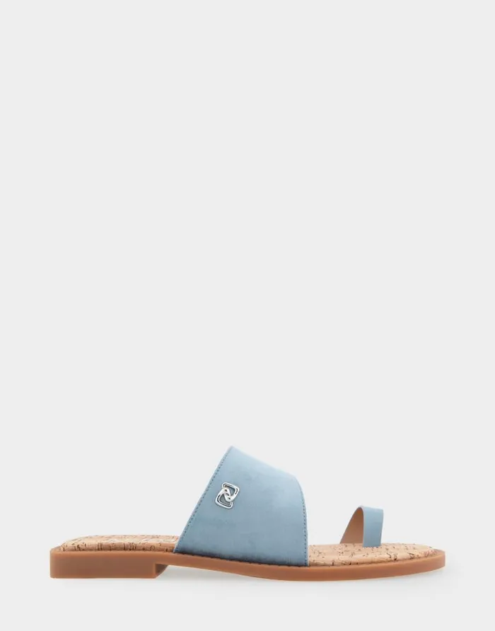 Aerosoles Comfortable Women039s Toe Ring Sandal In Dusty Blue Faux Suede Faux Suede Dusty Blue Faux Suede Women Clogs and Mules