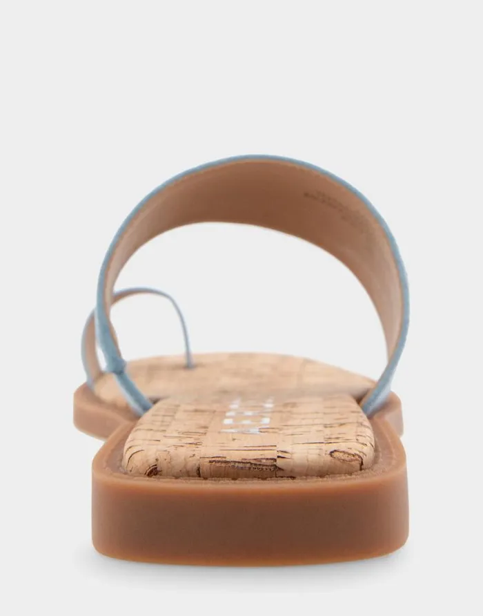 Aerosoles Comfortable Women039s Toe Ring Sandal In Dusty Blue Faux Suede Faux Suede Dusty Blue Faux Suede Women Clogs and Mules