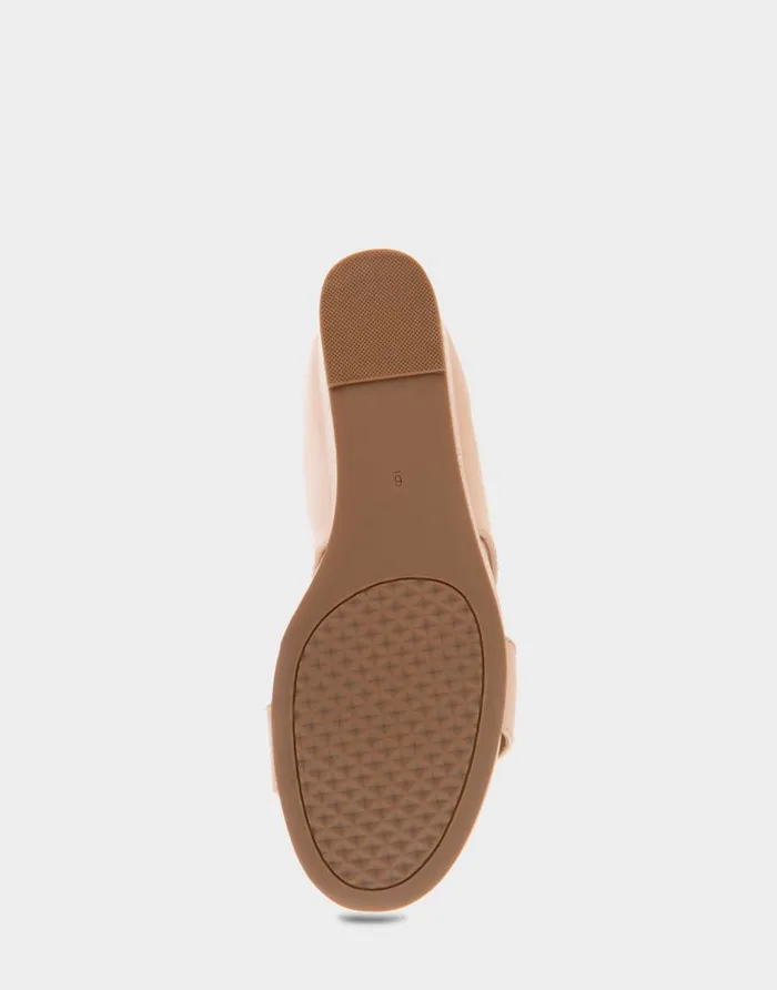 Aerosoles Comfortable Women039s Two Band Mid Wedge Slide Sandal In Cipria Faux Leather Cipria Faux Leather Women Dress