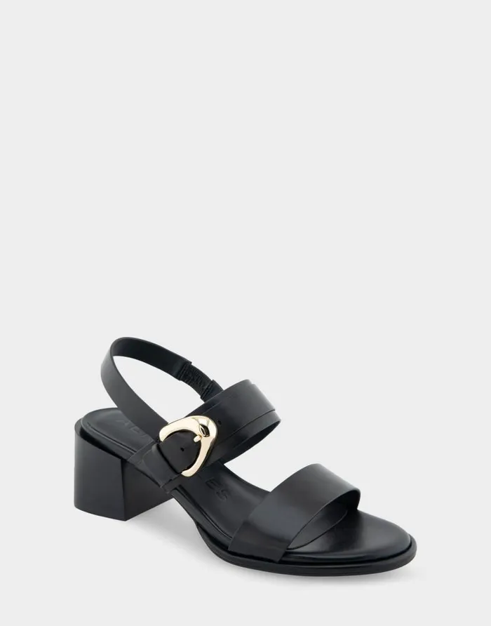 Aerosoles Comfortable Women039s Two Band Slingback Block Heel Sandal In Black Leather Black Leather Women Dress