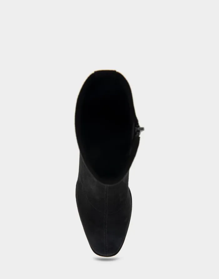Aerosoles Comfortable Women039s Wedge Heel Ankle Boot In Black Faux Suede Black Faux Suede Women Ankle Boots