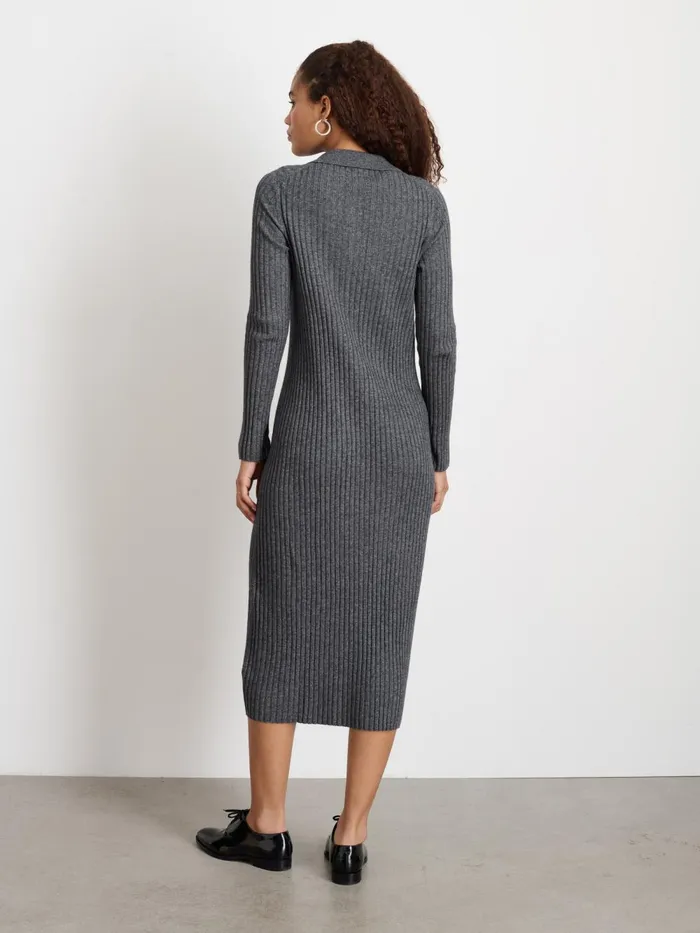 Alex Mill Dresses Skirts Women Long Sleeve Alice Ribbed Dress Medium Heather Grey