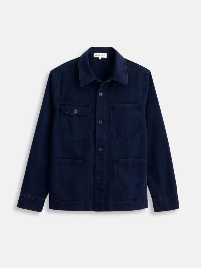Alex Mill Jackets Coats Men Garment Dyed Work Jacket In Recycled Denim Dark Navy