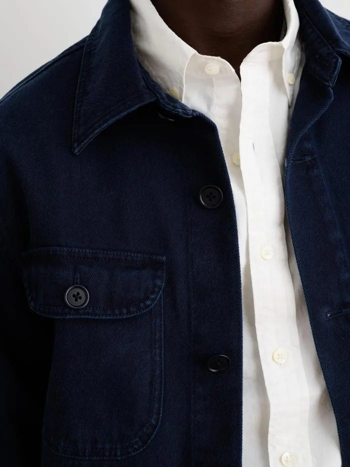 Alex Mill Jackets Coats Men Garment Dyed Work Jacket In Recycled Denim Dark Navy
