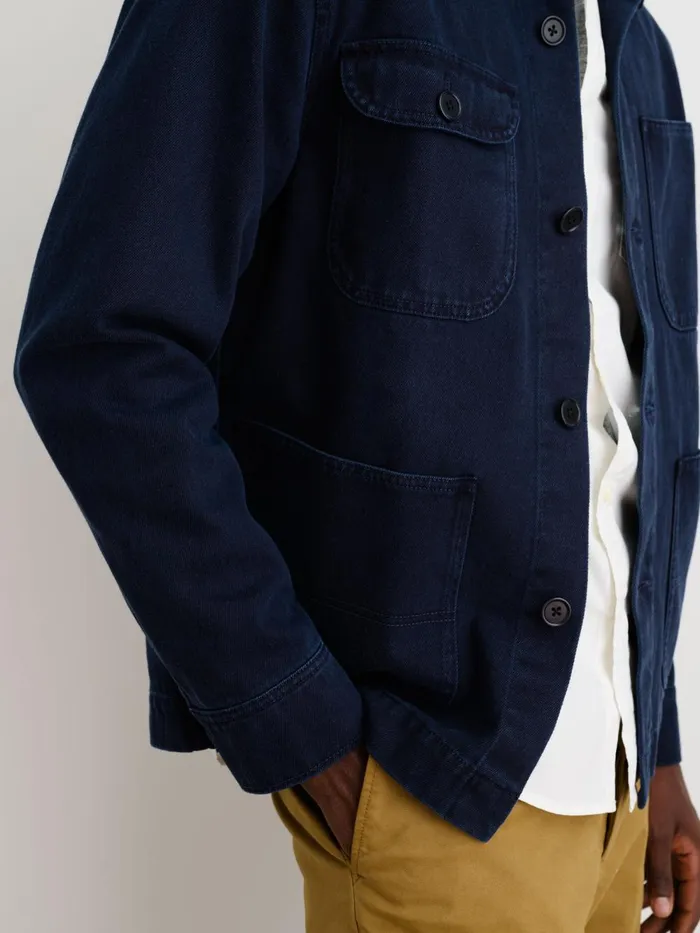 Alex Mill Jackets Coats Men Garment Dyed Work Jacket In Recycled Denim Dark Navy