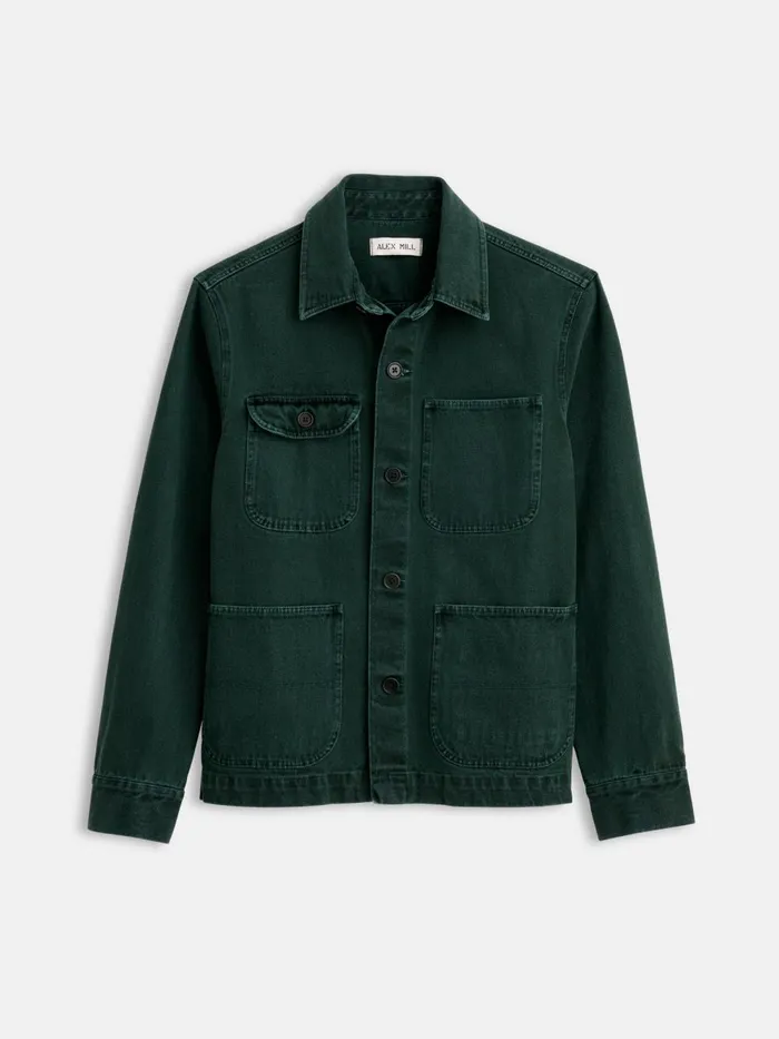 Alex Mill Jackets Coats Men Garment Dyed Work Jacket In Recycled Denim Dark Spruce