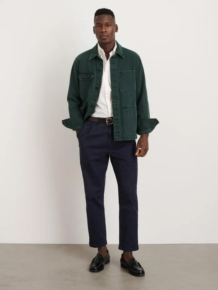 Alex Mill Jackets Coats Men Garment Dyed Work Jacket In Recycled Denim Dark Spruce