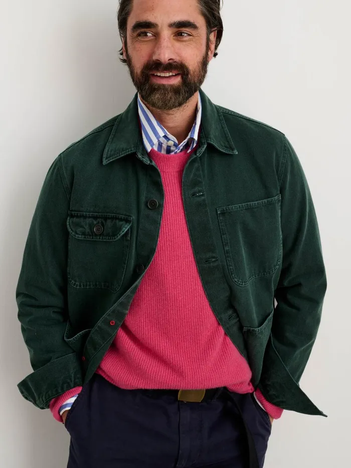 Alex Mill Jackets Coats Men Garment Dyed Work Jacket In Recycled Denim Dark Spruce